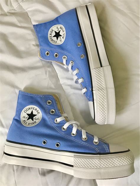 platform converse high tops blue.